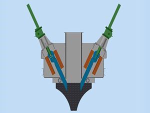 Two-sided electrically adjustable feed unit