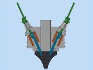 Two-sided electrically adjustable feed unit